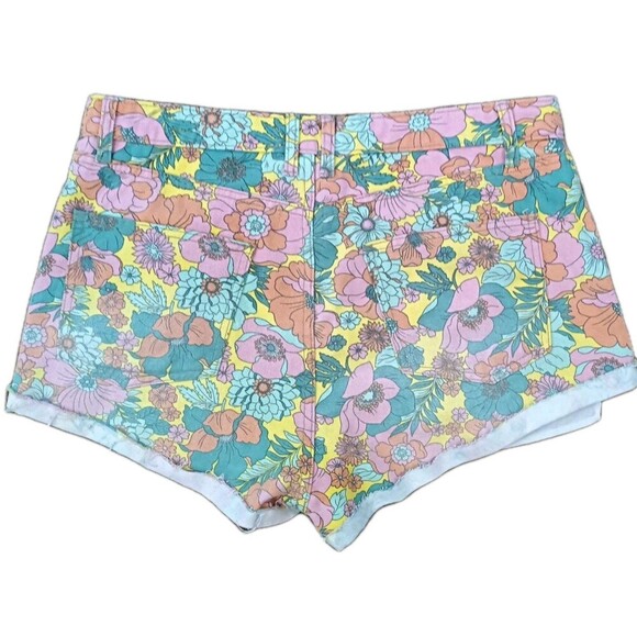 Wild Fable Floral Cheeky Shorts Size 14 High Rise Floral Print 100% Cotton Boho - Picture 1 of 7